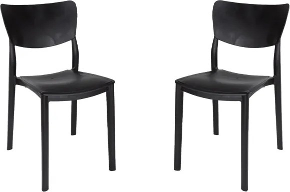 Sedia impilabile per interni ed esterni LIBRA Nero 2 sedie