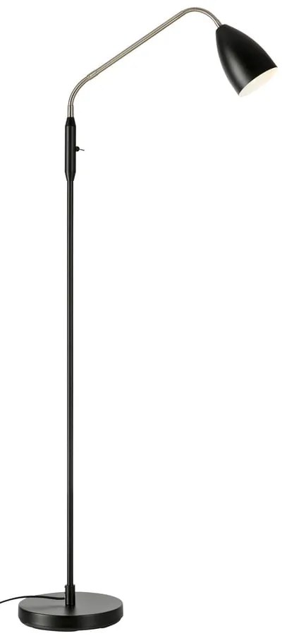 Lampada da terra LED nera con paralume in metallo e intensità regolabile (altezza totale 140 cm) Patro – Markslöjd