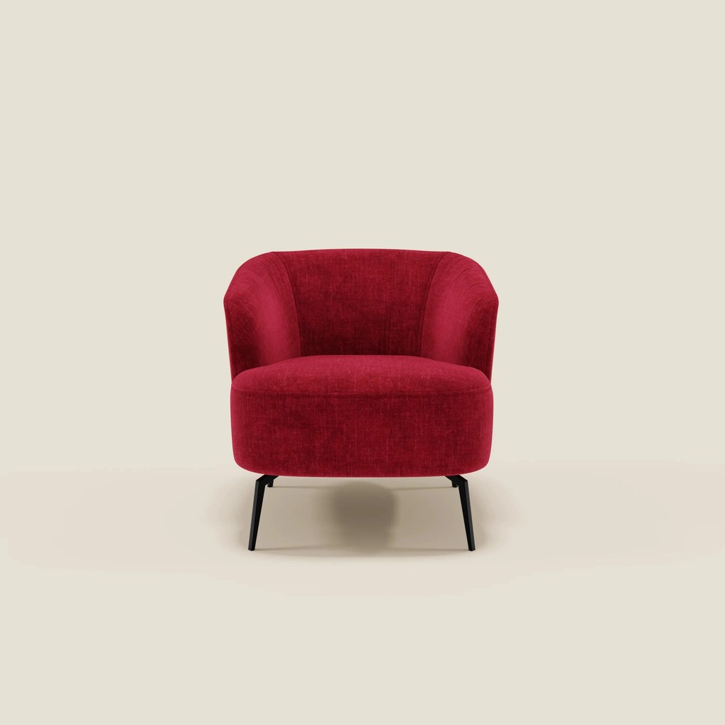 Renoa Poltroncina dall'eleganza moderna in tessuto smacchiabile T24 rosso bordeaux