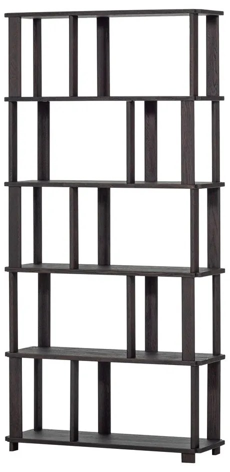 Libreria marrone scuro in rovere massiccio 90x186x30 cm Riss – WOOOD