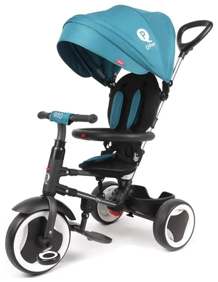 QPlay - Triciclo per bambini 3in1 RITO EVO turchese