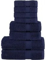 Set Asciugamani 8 pz Blu Navy 600 gsm 100% Cotone 137541