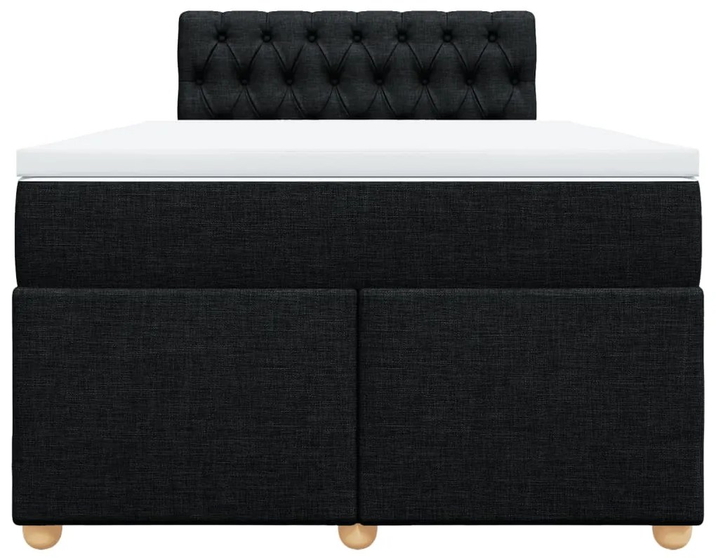 Giroletto a molle con materasso nero 120x190 cm in tessuto