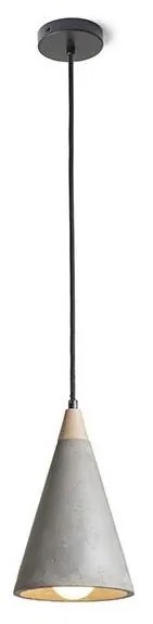 RED - Design Rendl - R12380 - Lampadario su corda HEIDI 1xE27/28W/230V cemento/legno
