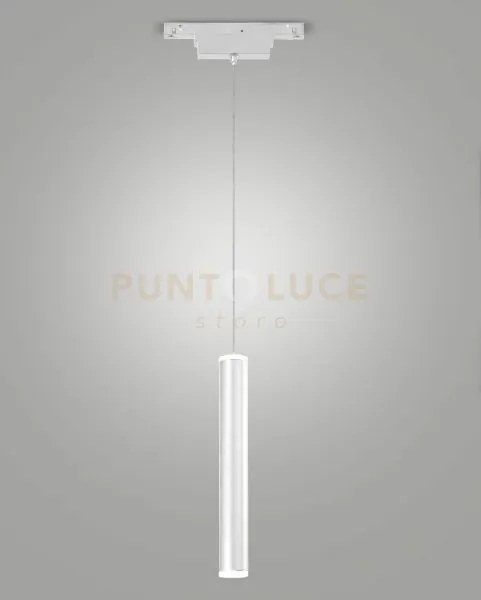 Sospensione bianca cilindrica per serie ermes led 3000k 720lm 7,5w ...