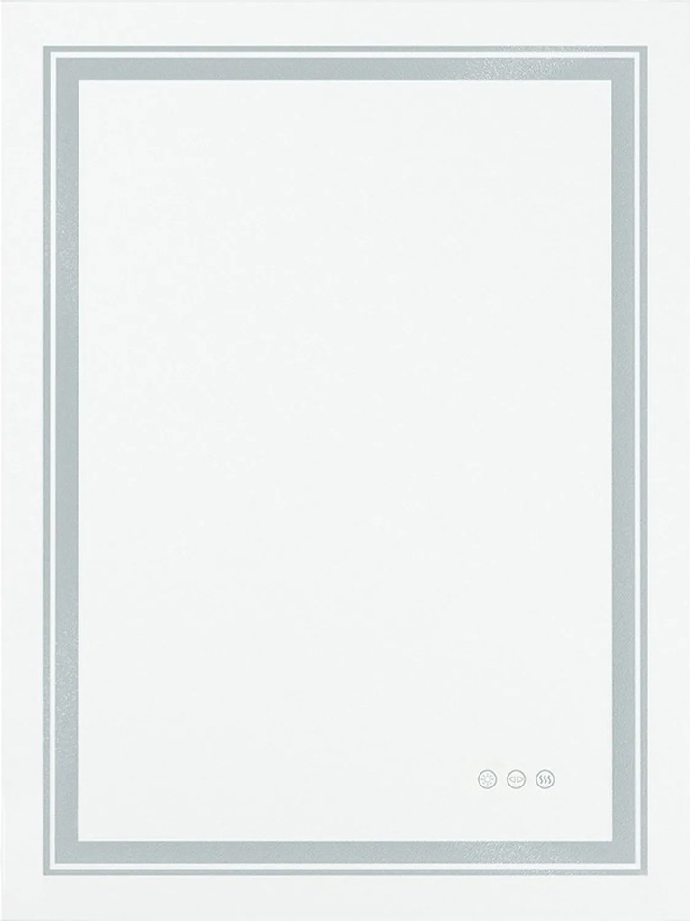 Specchio da parete Vero con LED – 60x80 cm, argento