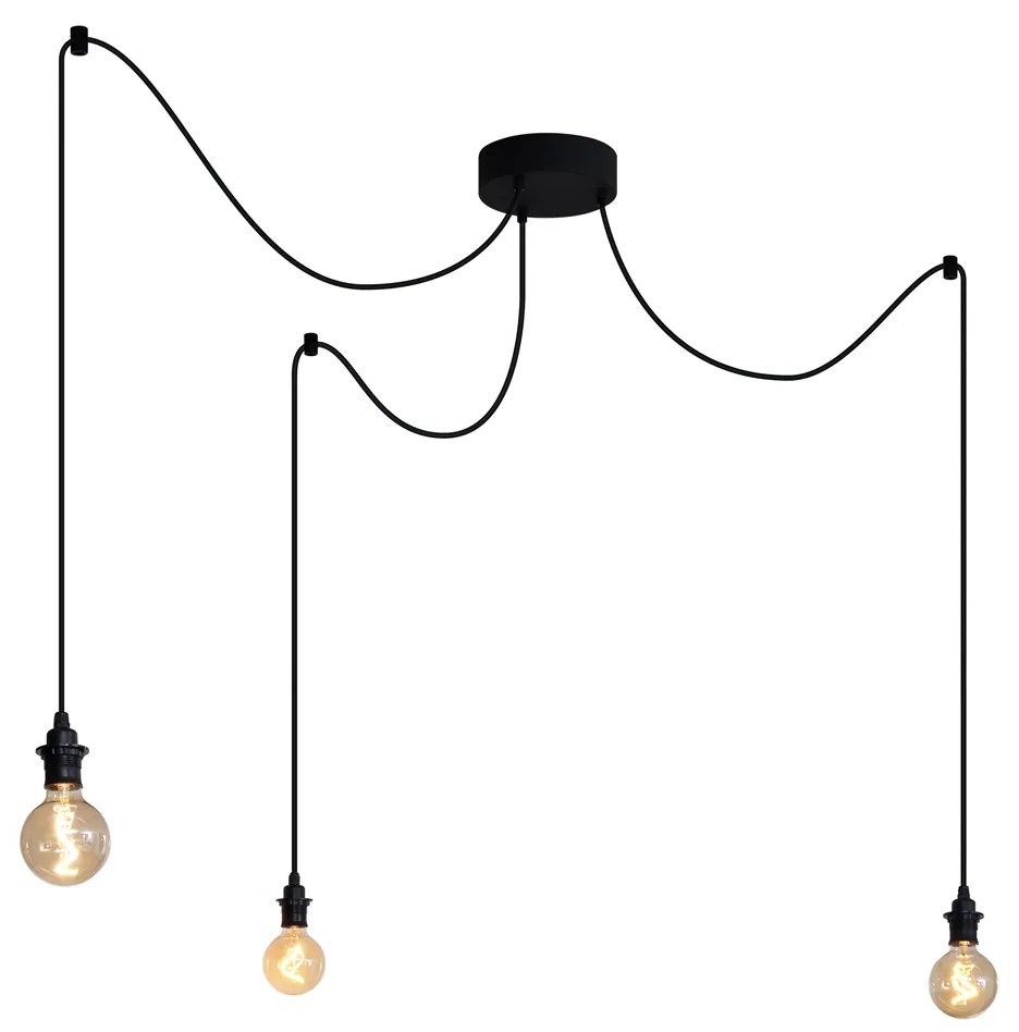 Lampada da esterno a sospensione nera 3 luci IP44 - Cava