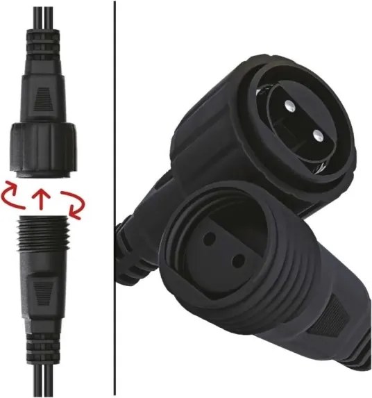 Alimentatore per catene luminose natalizie 230V, IP44 — sicuro e resistente alle intemperie