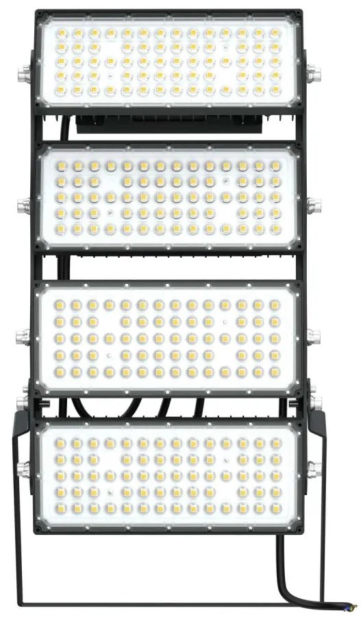 Faro Modulare LED 800W IP66, 167lm/W, No Flickering con driver Philips Colore  Bianco Naturale 4.000K, Scegli l'angolo di illuminazione 30°, Scegli le staffe dei moduli Orientabili