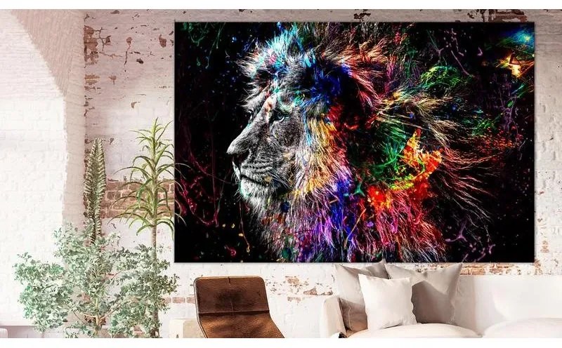 Quadro  Crazy Lion (1 Part) Wide  Larghezza x Altezza Home decor 120x80