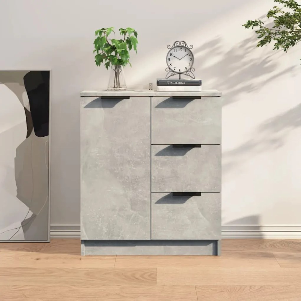 Credenza grigio cemento 60x30x70 cm in legno multistrato