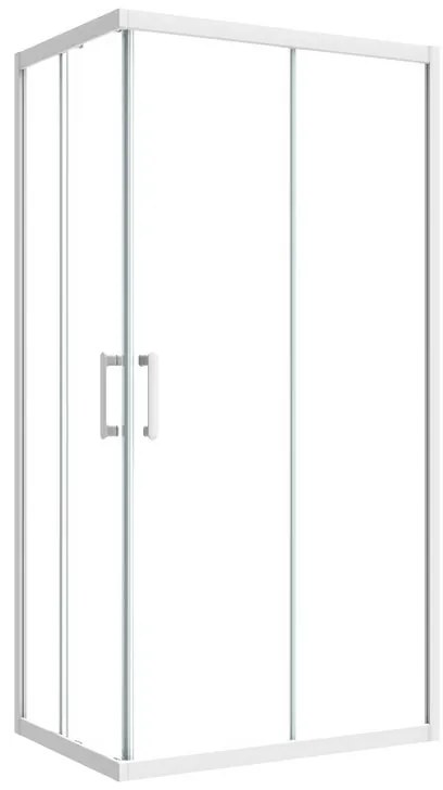 Box doccia con ingresso angolare scorrevole Easy rettangolare L 100 x L 80 x H 190 cm in vetro, sp. 6 mm vetro senza finitura / trasparente cromo
