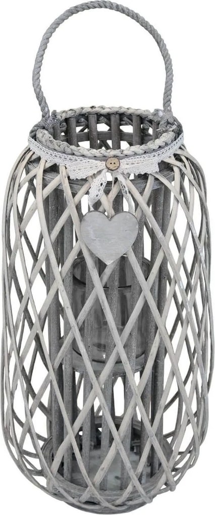 GENEVIEVE - lanterna in vimini tondo 18 x 66 cm