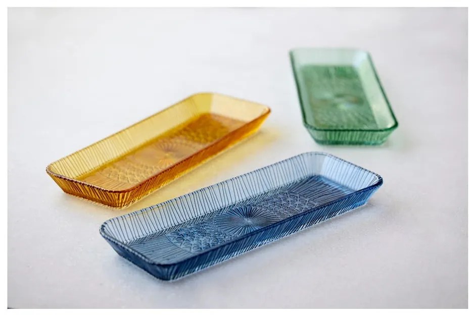 Piatto da portata in vetro arancione 14x38 cm Kusintha - Bitz