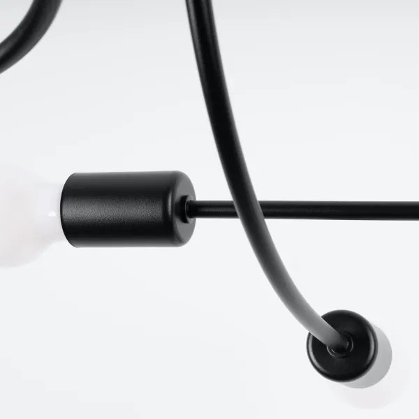 Sollux SL.1456 - Lampadario a sospensione con supporto rigido LEVAR 6xE27/15W/230V nero