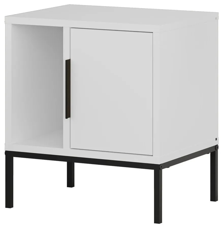 Comodino bianco con ripiani Lani - Marckeric