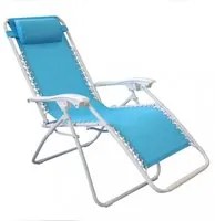 Sedia Sdraio Zero Gravity Reclinabile Pieghevole 88x65x110 h cm in Acciaio e Textilene Azzurro