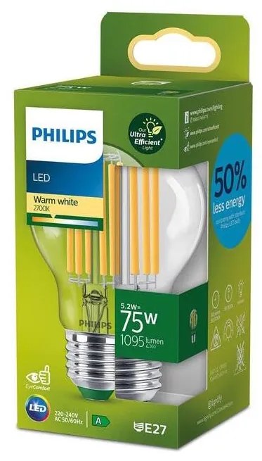 Lampadina LED Philips A60 E27/5,2W/230V 2700K