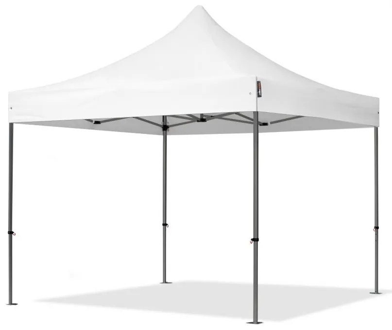 TOOLPORT 3x3 m gazebo pieghevole PVC, PREMIUM acciaio, bianco - (600110)