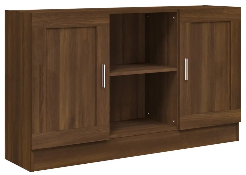 Credenza rovere marrone 120x30,5x70 cm in legno multistrato