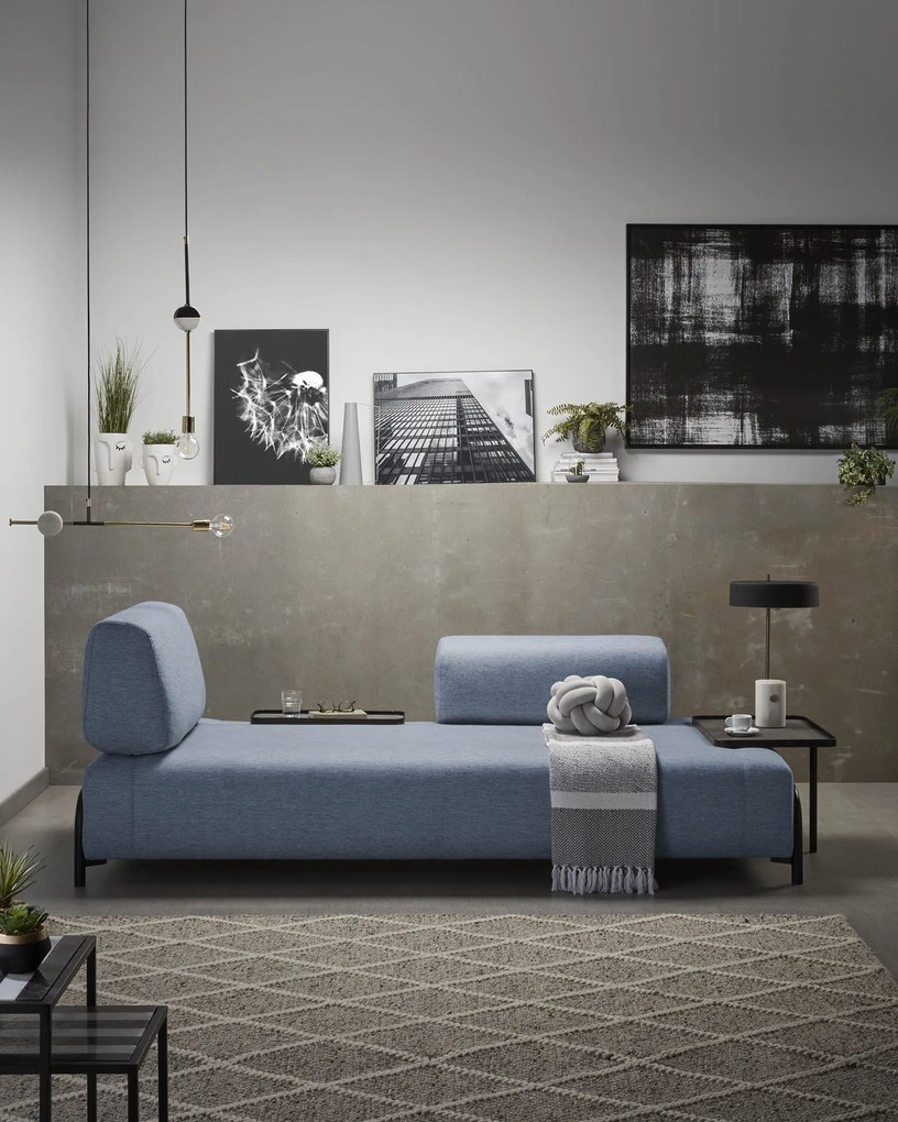 Kave Home - Divano Compo 3 posti blu 232 cm
