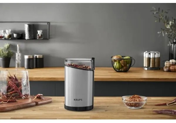 Krups - Macinacaffè elettrico in grani 85g FAST-TOUCH 200W/230V cromo