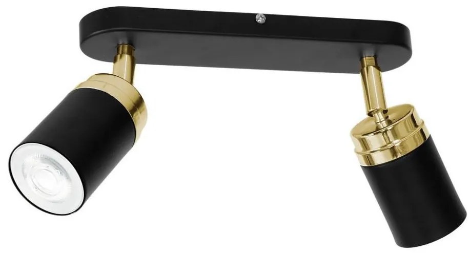Faretto RENO 2xGU10/8W/230V nero/oro