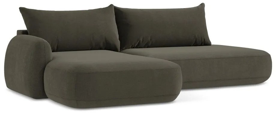 Divano angolare marrone allungabile (con penisola a sinistra/con chaise lounge) Hale – Makamii