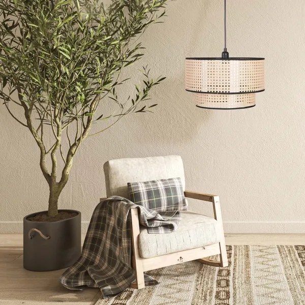 Lampadario a sospensione con filo TAKARA 1xE27/20W/230V diametro 40 cm beige
