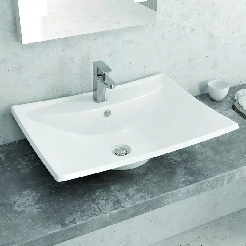 Lavabo da appoggio moderno 60cm linea Litos-T160 - KAMALU