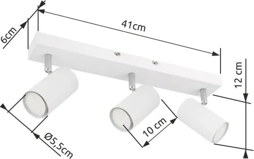 Globo 57911-3W - Faretto ROBBY 3xGU10/35W/230V bianco