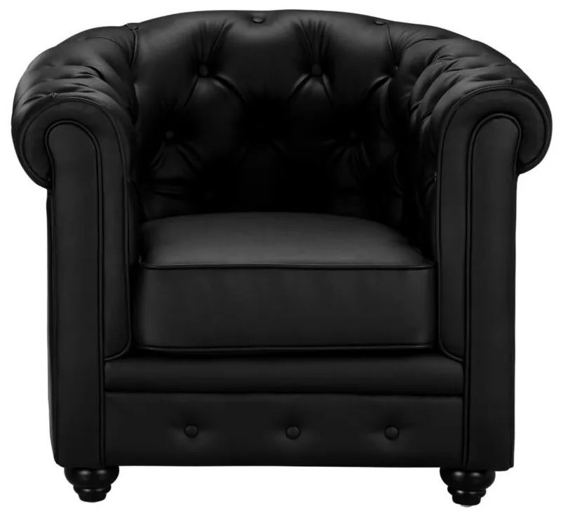 Poltrone CHESTERFIELD in similpelle Nero - Lotto di 2