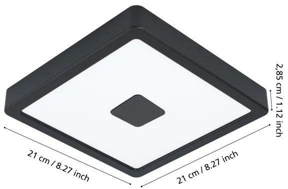 Eglo 900283 - LED Plafoniera da esterno IPHIAS LED/17W/230V IP44 nero