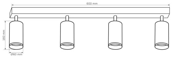 Faretto LONDON 4xGU10/10W/230V nero