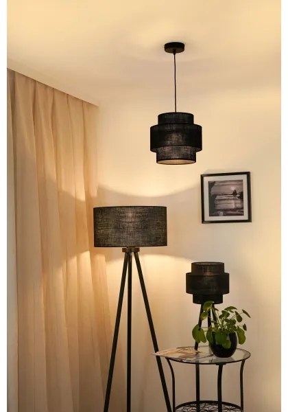 Brilagi - Lampadario a sospensione con filo SPACE YUTE 1xE27/15W/230V diametro 25 cm nero
