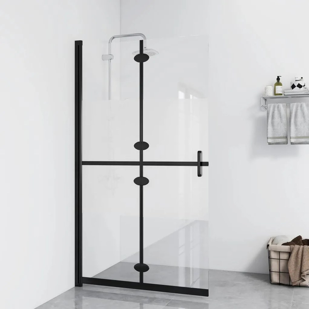Parete Per Doccia Walk-in Pieghevole İn Vetro Esg 90x190 Cm /