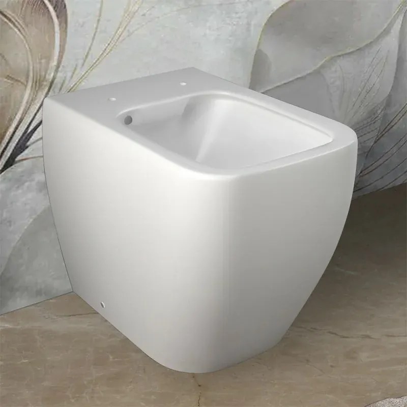 Sanitari filomuro bianco opaco Rimless Rak serie Metropolitan copriwc soft-close