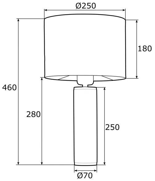 Argon 4232 - Lampada da tavolo ALMADA 1xE27/15W/230V nero/bianco/ottone