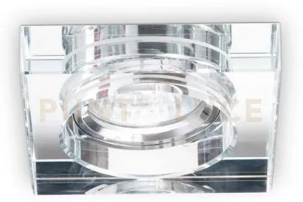 Blues faretto inasso in vetro trasparente attacco gu10 quadrato 9x9cm