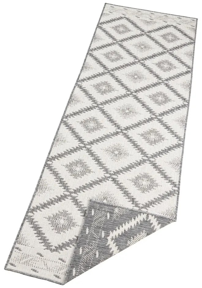 Tappeto da esterno grigio e crema , 80 x 350 cm Malibu - NORTHRUGS