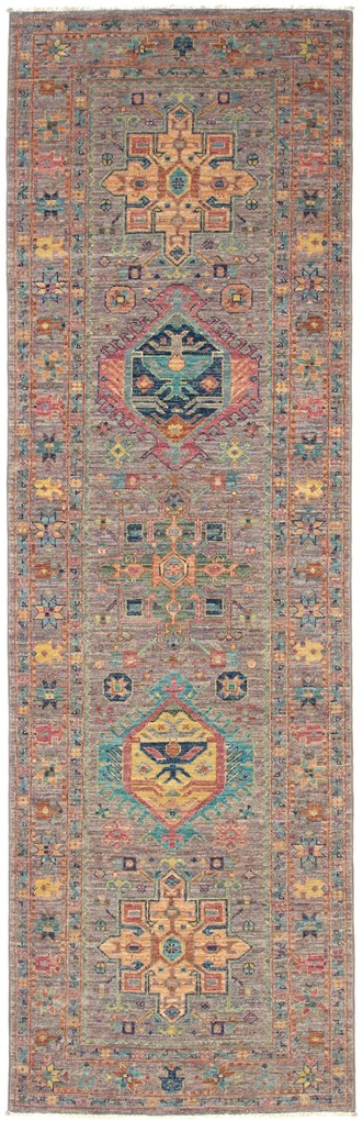 Samarkand Tappeto 260x80 Marrone (Pakistan) Annodato A Mano