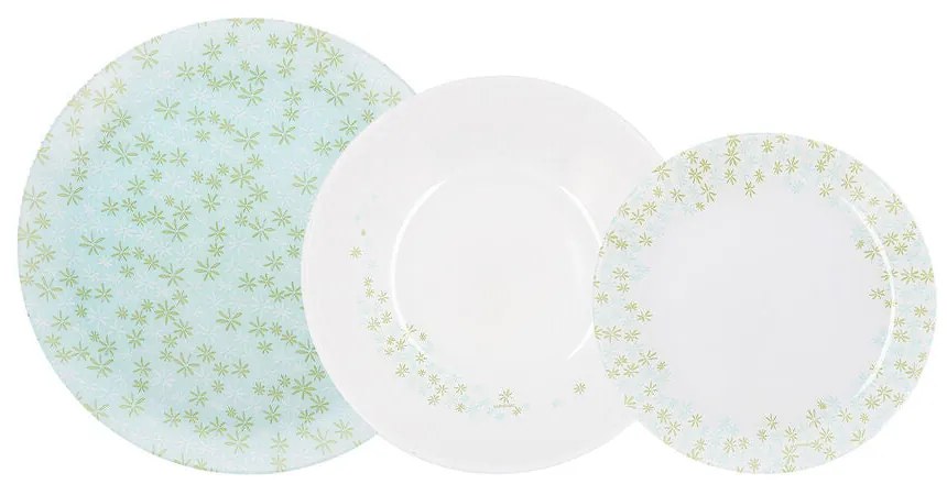 Servizio di Piatti Luminarc Athenis Bianco Verde Vetro (18 Pezzi)