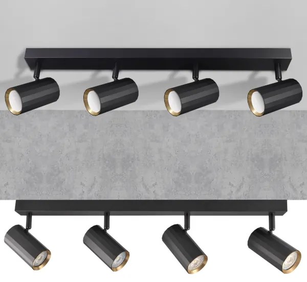 Faretto NICEA 4xGU10/10W/230V nero