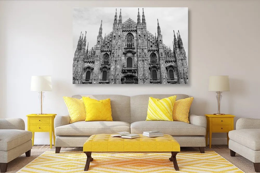 Stampa su tela – Cattedrale di Milano in bianco e nero