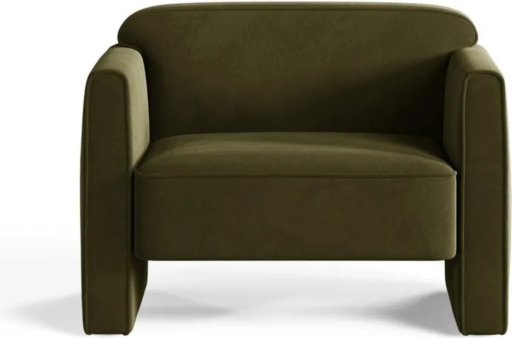 Poltrona verde con rivestimento in velluto Abby – Micadoni