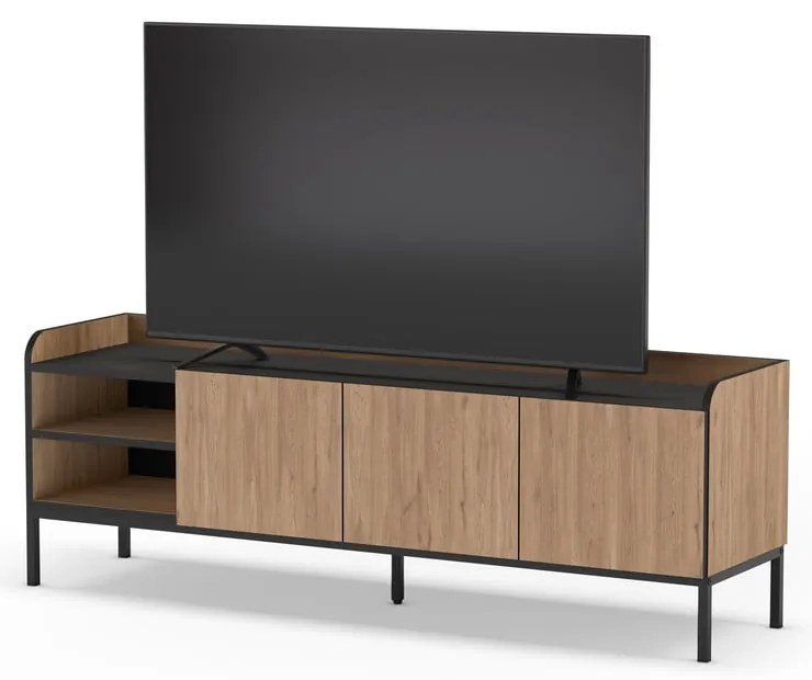 Mobile TV di colore naturale con effetto rovere 160x55x42 cm Adara – Marckeric