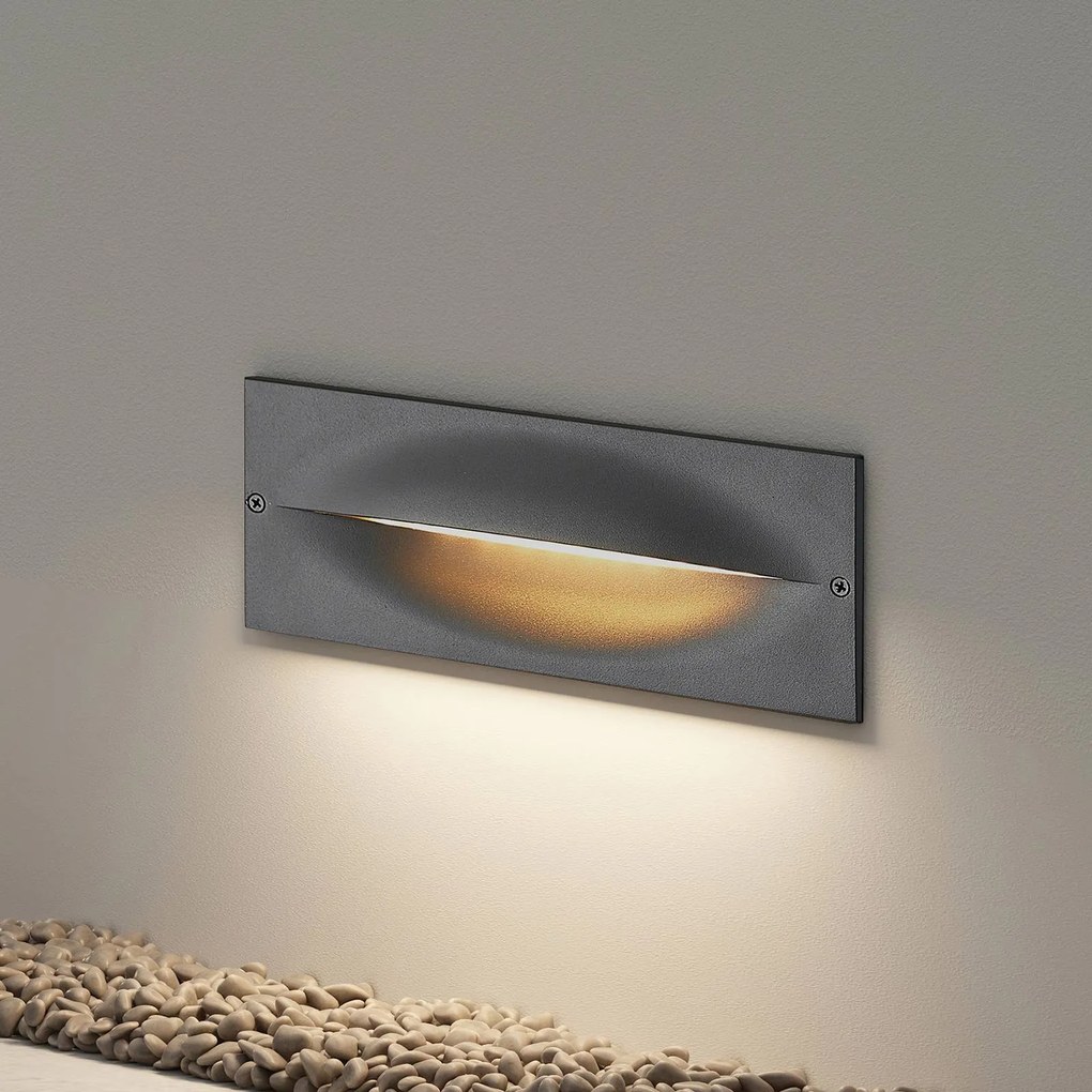 Lucande Applique a LED da incasso Zandro, 25 cm, antracite, IP65