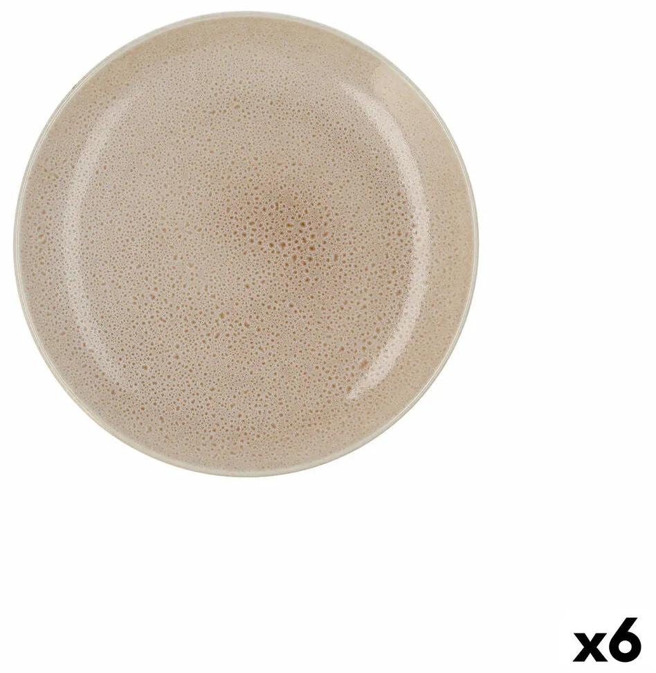 Piatto Piano Ariane Porous Ceramica Beige Ø 27 cm (6 Unità)