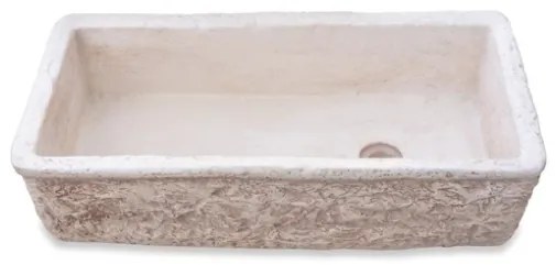 Acquaio Da Esterno Lavabo Vasca Rettangolare 80x40xh22 Cm Effetto Pietra Rosato LA010