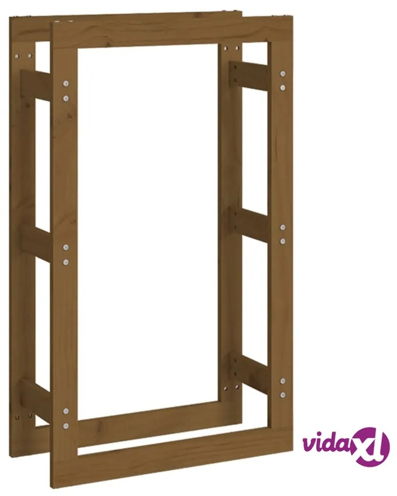 vidaXL Portalegna Miele 60x25x100 cm in Legno Massello di Pino